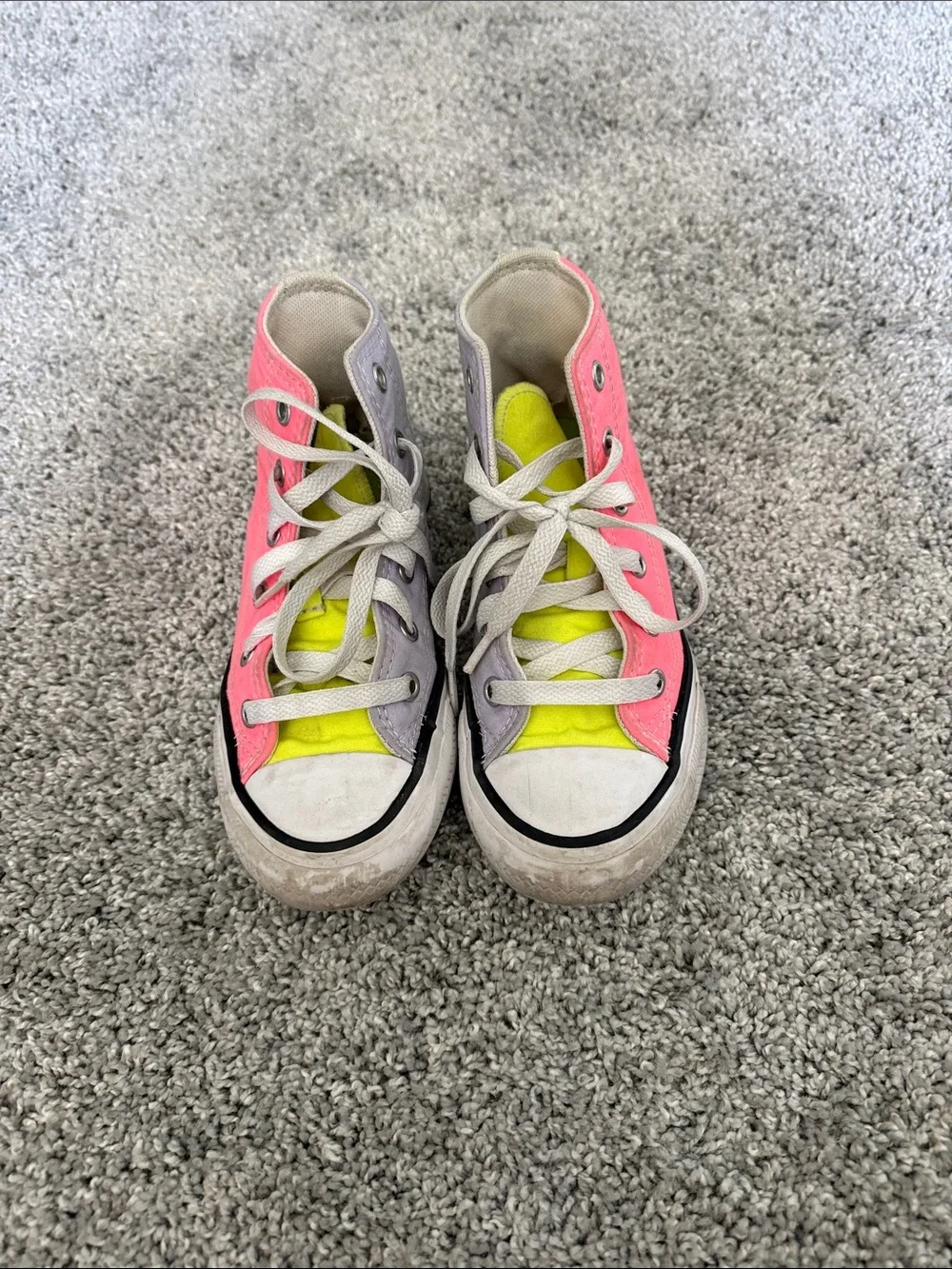 Converse High Top Sneakers - Neon Pink, Lavender & Lime Accent